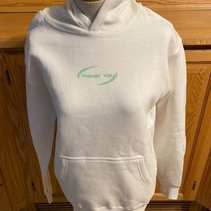 NWOT Women's "Thank You" Medium Hoodie Cotton / Polyester Classic Sweatshirt